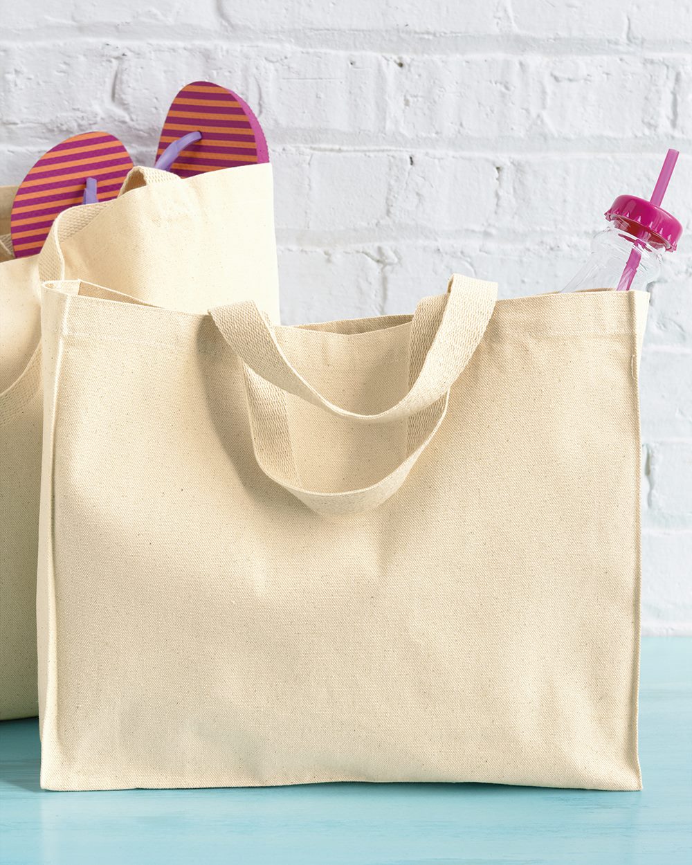 gusseted canvas tote bag