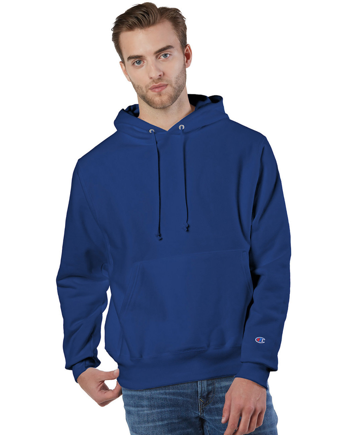 Champion reverse weave hoodie blue best sale